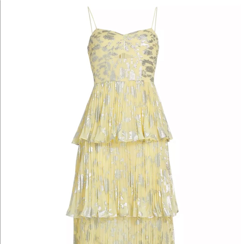 Self-Portrait Metallic Jacquard Midi Dress- Worn once!